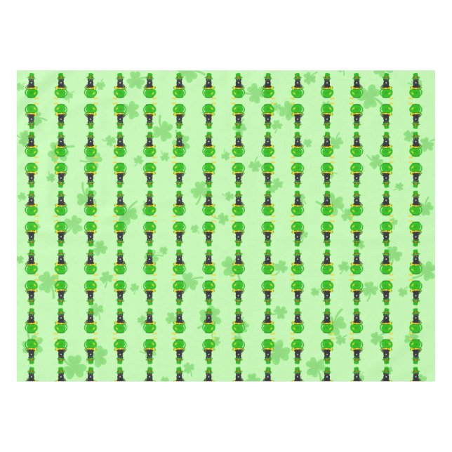 Mantel St. Patrick's Day Shamrock Pot of Gold Black Cat (Frente (Horizontal))