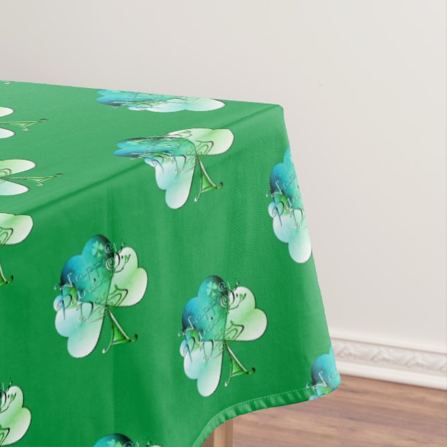 Mantel St. Patrick's Day Shamrock Tablecloth (In Situ)