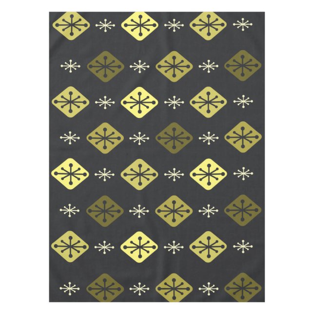 Mantel Starbursts Diamonte Amarillo Negro (Anverso)