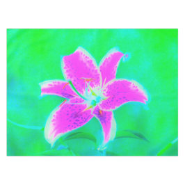 Mantel Stargazer rosa caliente Lily sobre Turquesa y Verd