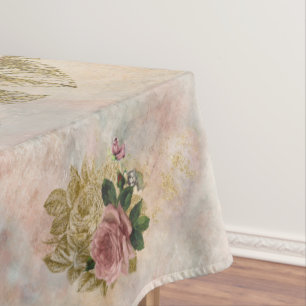 Mantel Steampunk Glam   Floral Rústica Rosa y Oro Rosa