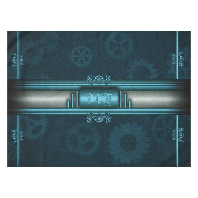 Mantel Steampunk, hielo azul en los cerdos verde azulados (Frente (Horizontal))