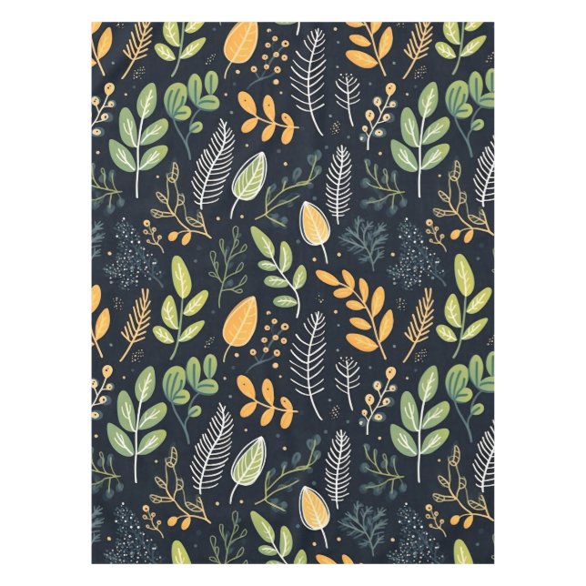 Mantel Stylish Green and Yellow Foliage Pattern  (Anverso)