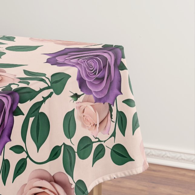 Mantel Stylized Purple Roses With Green Accents (In Situ)