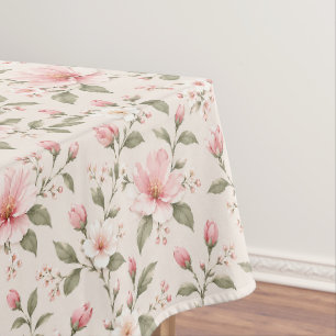 Mantel Suave Flor de Cerezo Rosa Patrón Floral Sin Costur