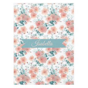 Mantel Suave Rosa Floral Personalizada de Primavera Vinta