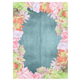 Mantel Suculentos de acuarela mágica verde azulados