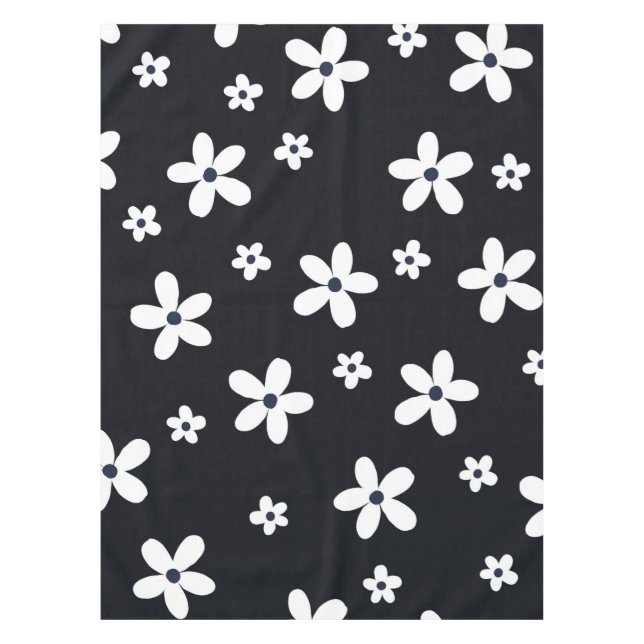 Mantel Summer Boho Black White Daisy Flowers (Anverso)