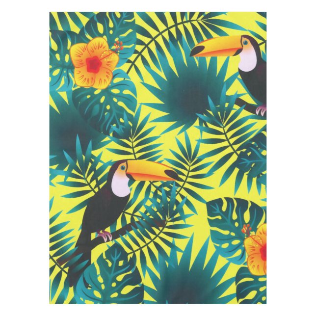 Mantel Summer Greenery Tropical Toucan Jungle Foliage  (Anverso)