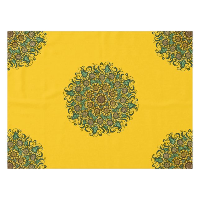 Mantel Sunflower Mandala Naturaleza Lover Sunflowers Flor (Frente (Horizontal))