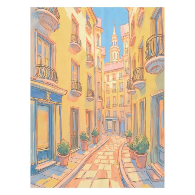 Mantel Sunny European Street Cosy Architecture Viaje al a (Anverso)
