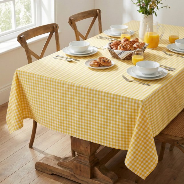 Mantel Sunny Yellow Gingham Plaid Farmhouse Cottage (Subido por el creador)