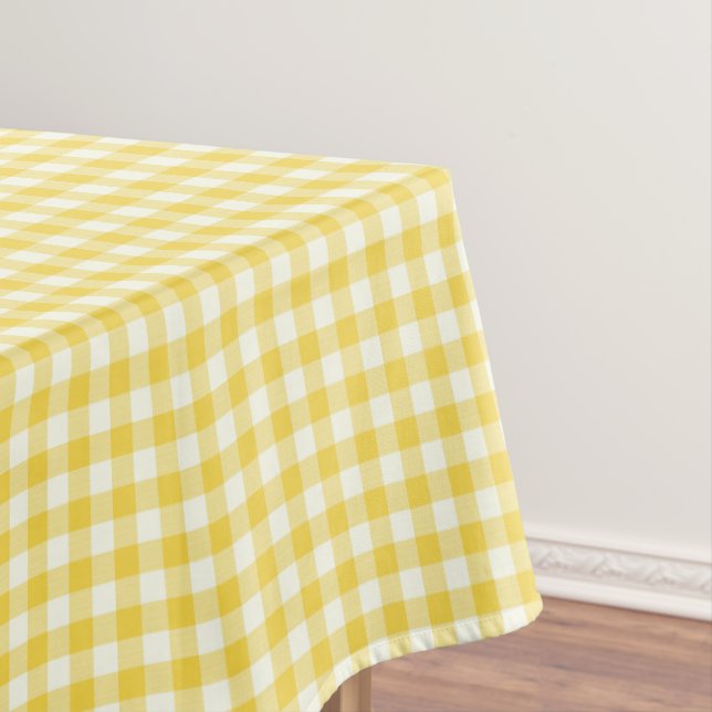 Mantel Sunny Yellow Gingham Plaid Farmhouse Cottage (In Situ)
