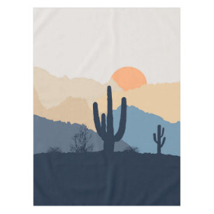 Mantel Sunrise azul y beige desértico