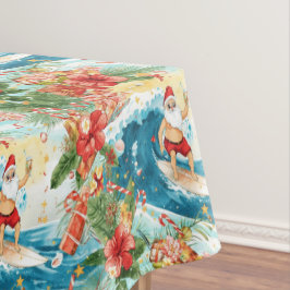 Mantel Surfing Santa Navidad con Santa surfista
