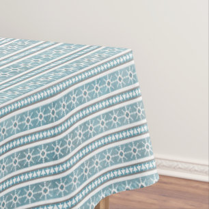 Mantel Suroeste Invierno Geométrico Copo De Nieve Azul Sm