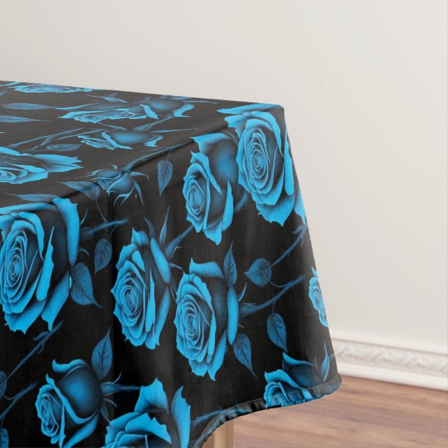 Mantel Surreal Neon Blue Roses (In Situ)