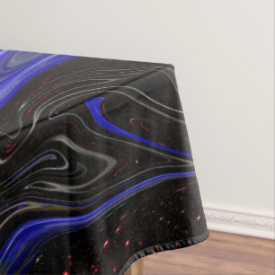 Mantel "Swirl galáctico: El Mármol Espacial Azul y Negro"