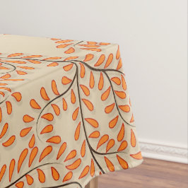 Mantel Swirling Orange Leaves on Beige Background