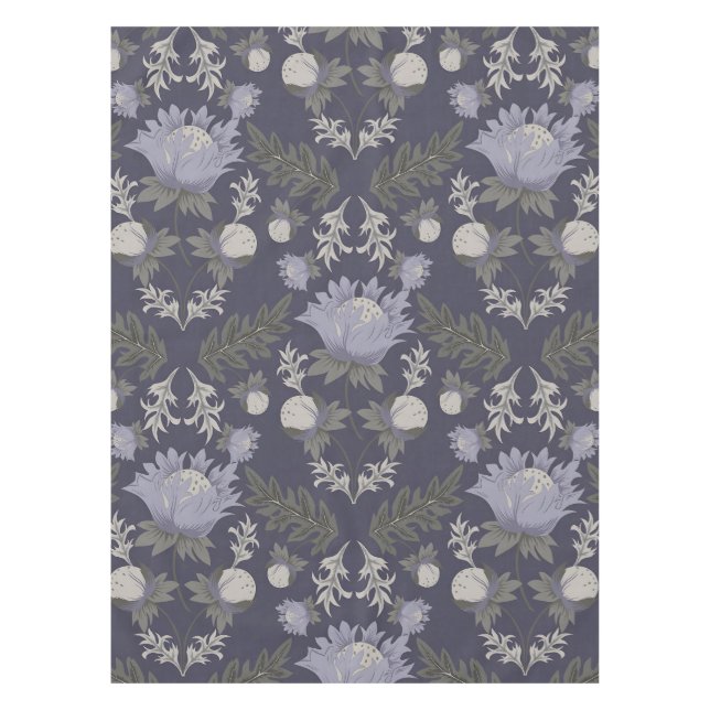 Mantel Symmetrical dark purple floral pattern (Anverso)