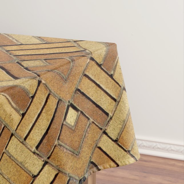 Mantel Table Cloth - Brick Kaleidoscopic Pattern (In Situ)