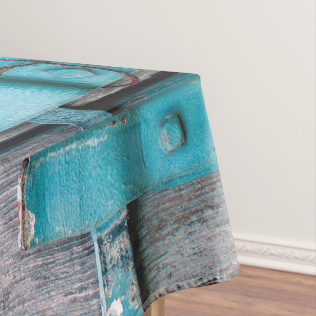 Mantel Tableclol Puerta del establo de madera azul Boots  (In Situ)