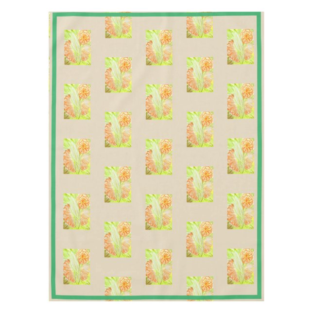 Mantel Tablecloth Aspidistra eliator y Gerbera jamesoni (Anverso)