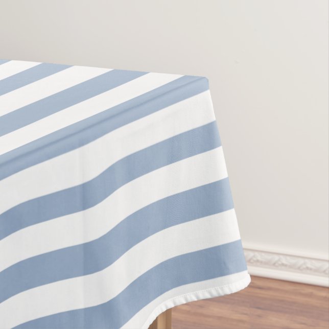 Mantel Tablecloth Blue & White Stripe   (In Situ)