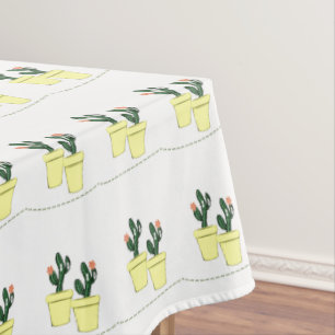 Mantel Tablecloth Cactus Blanco Amarillo