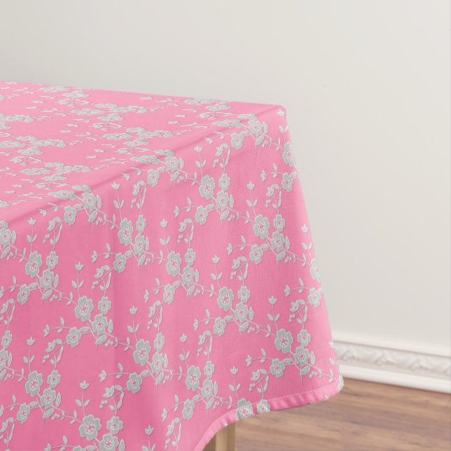 Mantel TABLECLOTH DE ALGODÓN de estilo FS 1-rosa-blanco-5 (In Situ)