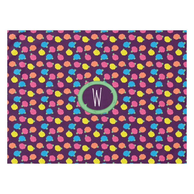 Mantel Tablecloth de Neon Rosas (Frente (Horizontal))
