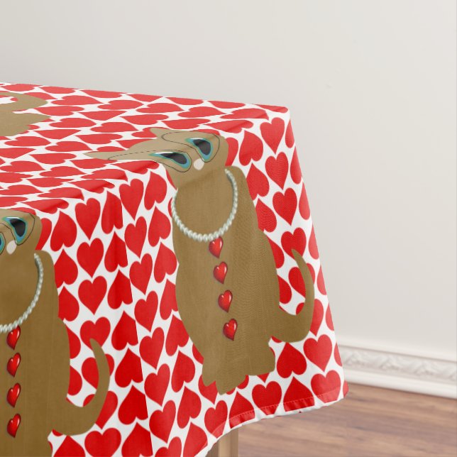 Mantel Tablecloth El día de San Valentín Cat (In Situ)