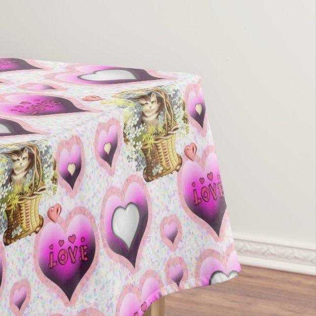 Mantel Tablecloth El día de San Valentín Gato de época (In Situ)
