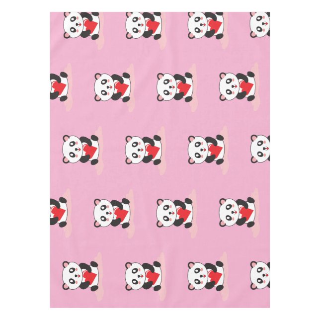 Mantel Tablecloth, Fiesta gráfico de Fun Panda (Anverso)