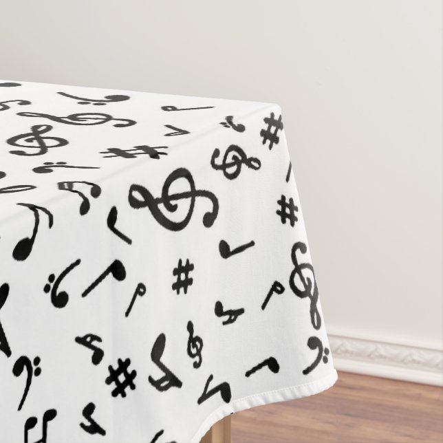 Mantel Tablecloth Music Notes (In Situ)