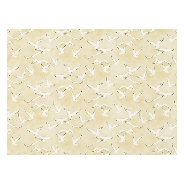 Mantel Tablecloth - Nautical Ocean Seagulls (Frente (Horizontal))