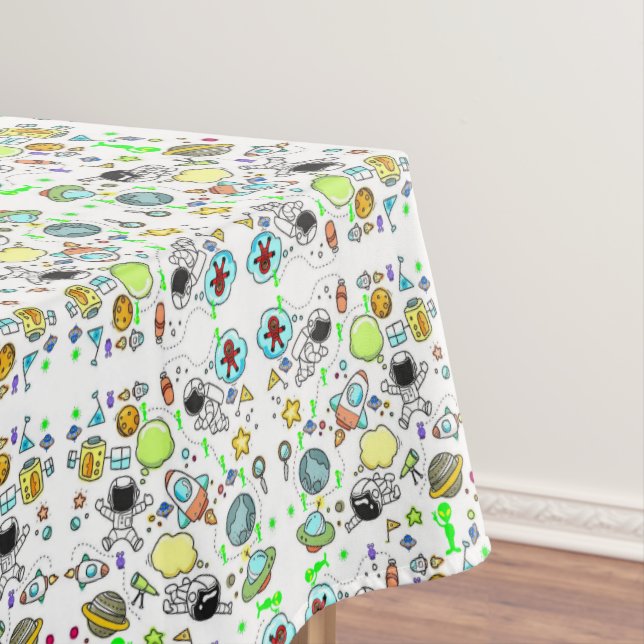 Mantel Tablecloth Spaceships Aliens Stars (In Situ)