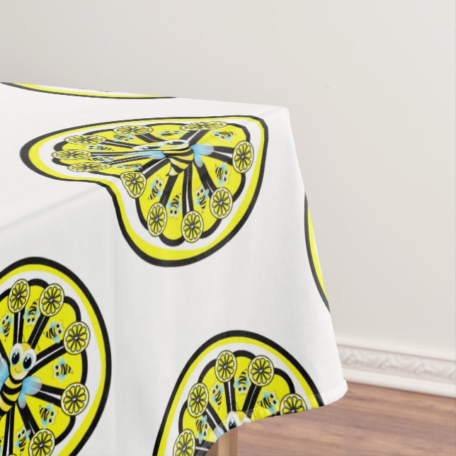 Mantel Tablecloth Summer Fun Bumblebee Lemon (In Situ)