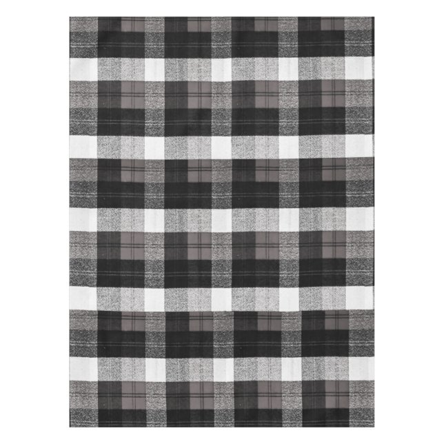 Mantel Tablecloth XMAS Baffalo Tapado Black White Christm (Anverso)