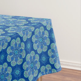 Mantel Tablero con medallones azules y verdes