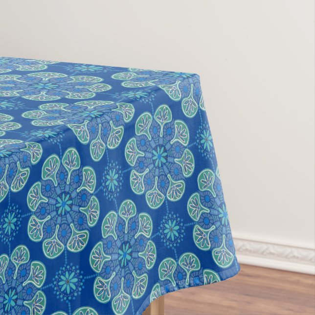 Mantel Tablero con medallones azules y verdes (In Situ)