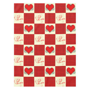 Mantel tablero de ajedrez de San Valentín