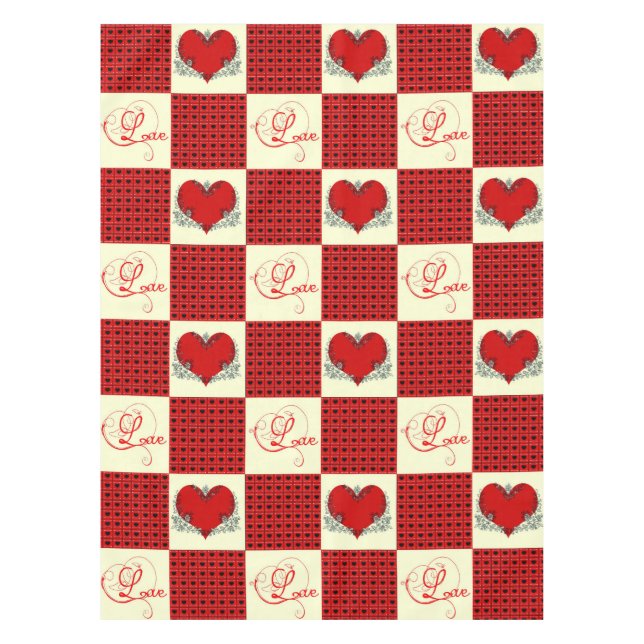 Mantel tablero de ajedrez de San Valentín (Anverso)