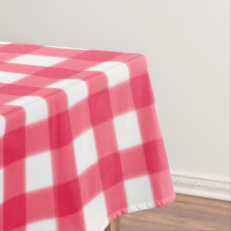 Mantel Tablero de Gingham rojo y blanco anticuado