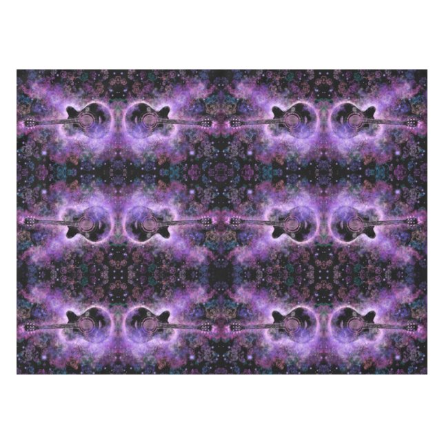 Mantel Tablero de música de guitarra romántica morado (Frente (Horizontal))