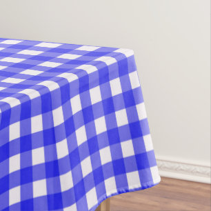 Mantel Tablero del patrón de chequeos de Gingham azul rus