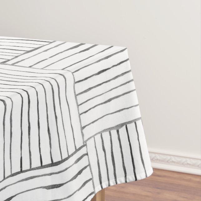 Mantel Tablero étnico Boho - Negro y blanco dibujado a ma (In Situ)