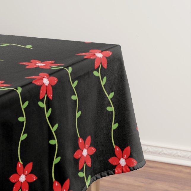 Mantel Tablero navideño de amarre, negro de Poinsettia (In Situ)