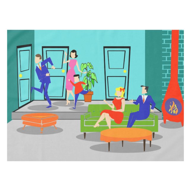 Mantel Tablero Retro Clásico de Televisión (Frente (Horizontal))