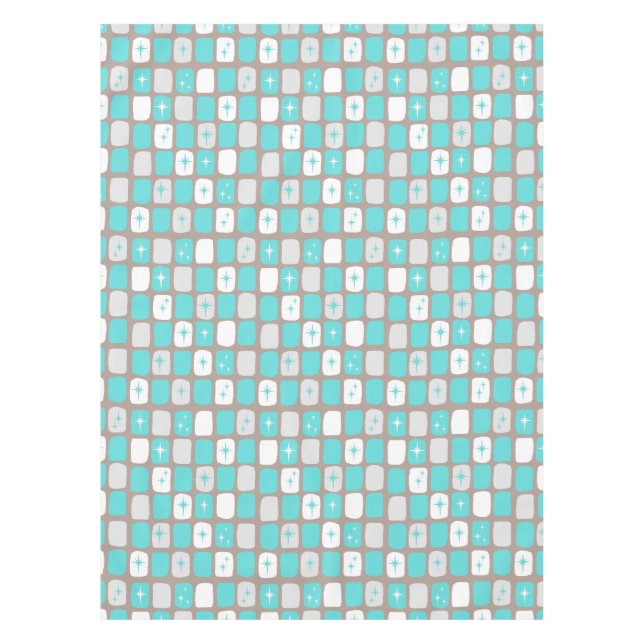 Mantel Tablero retro turquesa estelar *letra pequeña (Anverso)